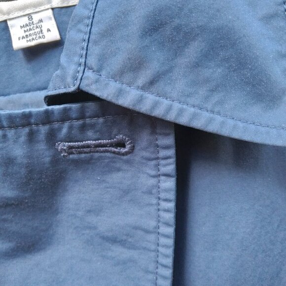 Talbots Vintage Navy Blue Double Breasted Mid Length Classic Trench Coat Sz8 - Picture 4 of 8